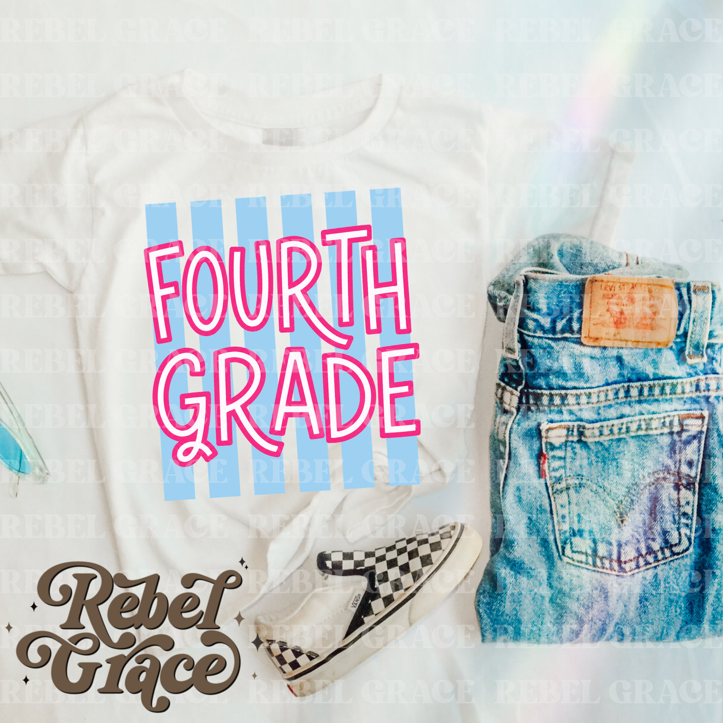 Girly Stripe Back To School (Preschool-Fourth Grade)