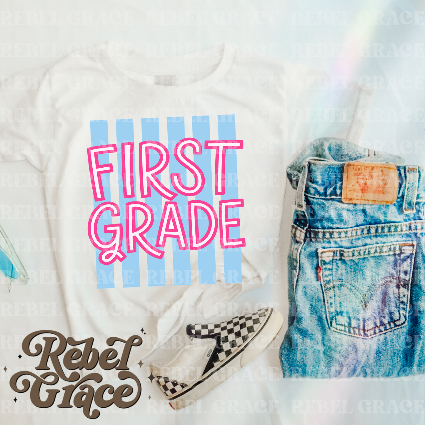 Girly Stripe Back To School (Preschool-Fourth Grade)