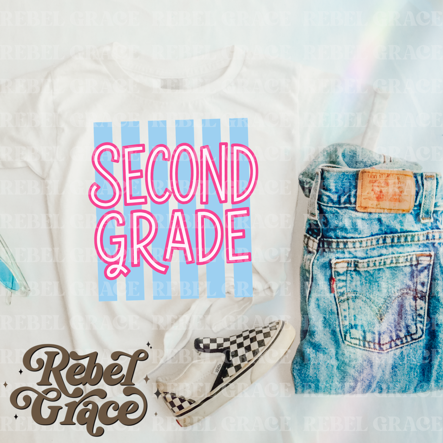 Girly Stripe Back To School (Preschool-Fourth Grade)