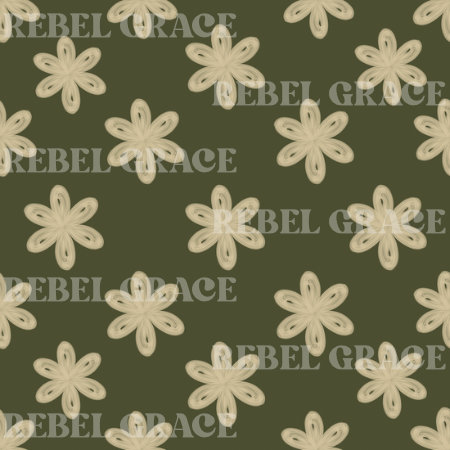 Month of the Military Child - Army Flowers Patchwork + Coord