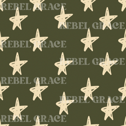 Month of the Military Child - Army Stars Patchwork + Coord