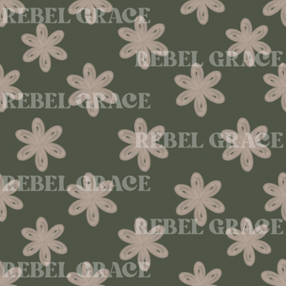 Month of the Military Child - Marines Flowers Patchwork + Coord