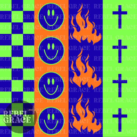 Smiley Stripe Neon Boy + Coord