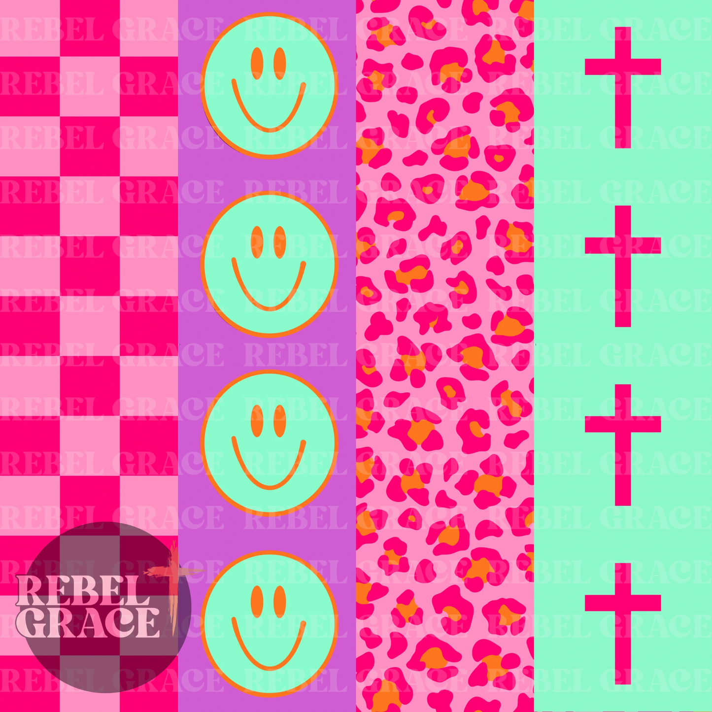 Smiley Stripe Neon Girl + Coord
